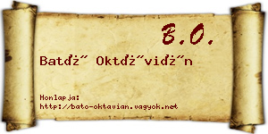 Bató Oktávián névjegykártya